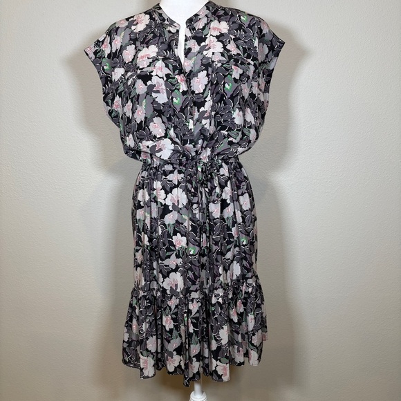 Rebecca Taylor Dresses & Skirts - Rebecca Taylor Black and Pink Floral Silk Dress Size 6